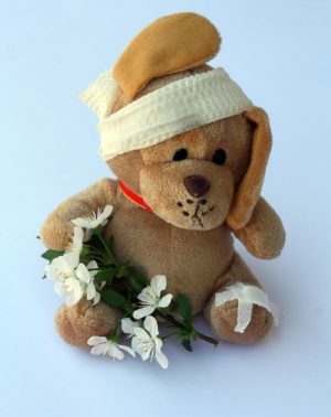 Teddy mit Kopfverband