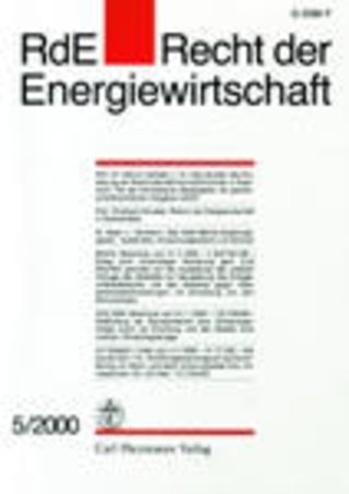 RdE Recht der Energiewirtschaft