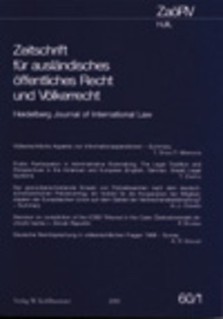 Zeitschrift für ausländisches öffentliches Recht und Völkerrecht