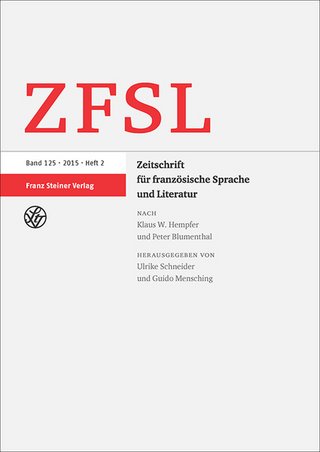 Zeitschrift für franzoesische Sprache und Literatur