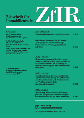 ZfIR - Zeitschrift für Immobilienrecht